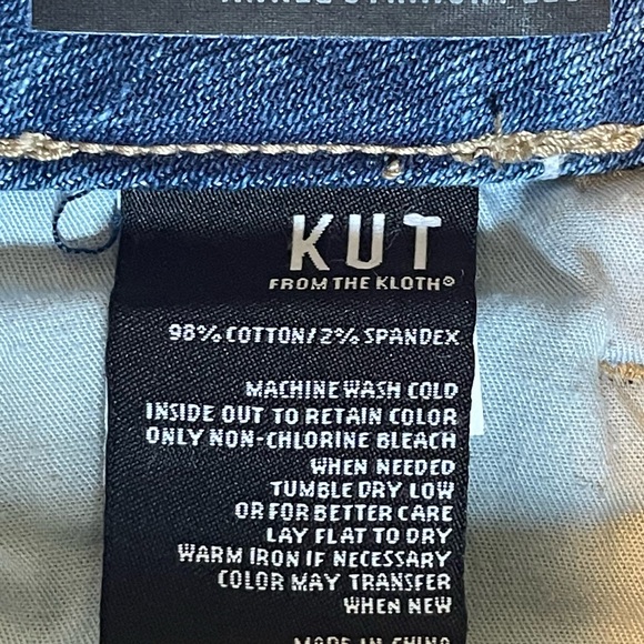 NWOT Kut from the Kloth Distressed Reese Ankle Straight Let Raw Hem Jeans Sz 4 - Picture 14 of 15
